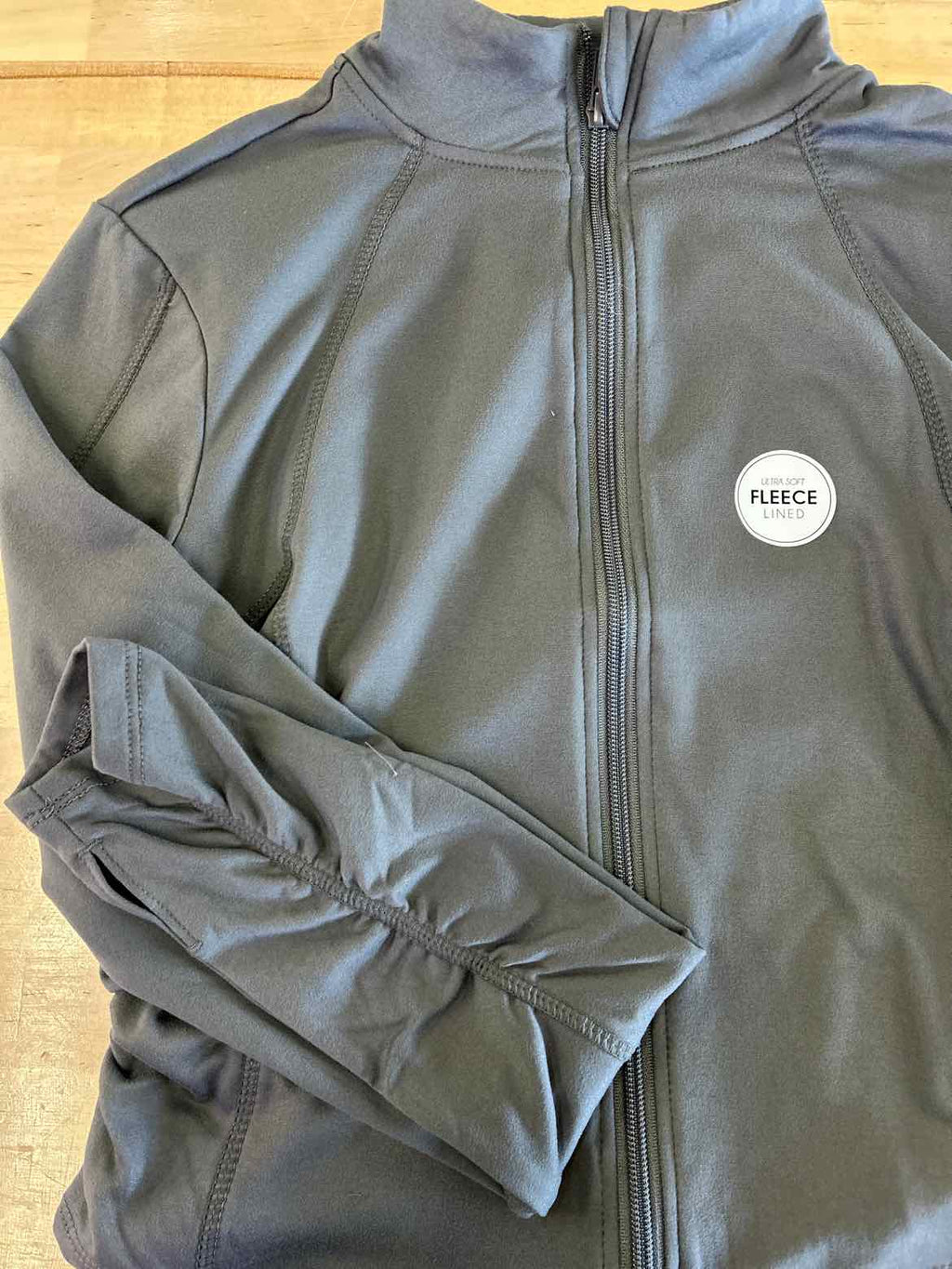 Ultra Flirt Juniors' Full-Zip Fleece Lined Long Sleeve Top