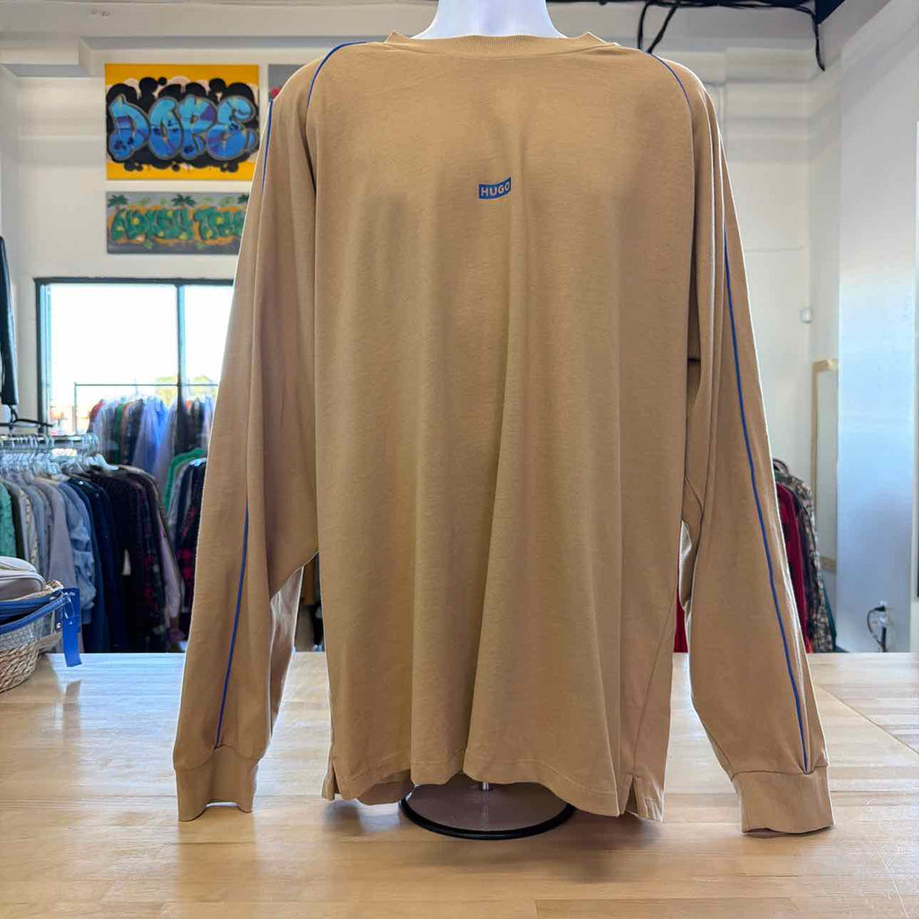 HUGO Size XXL Tan New MENS Long Sleeve Shirt