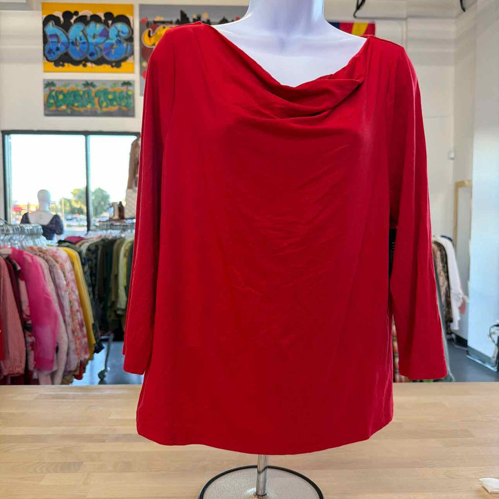 Liverpool Size L Red New Blouse SS