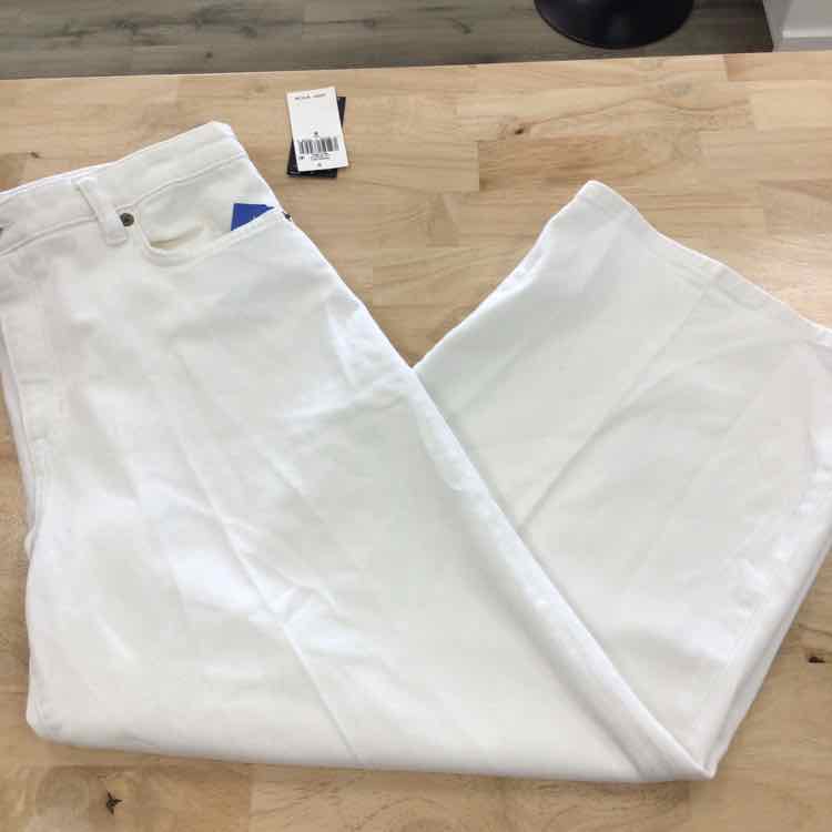 Ralph Lauren Size 8 High Rise Cropped White Wash Jeans