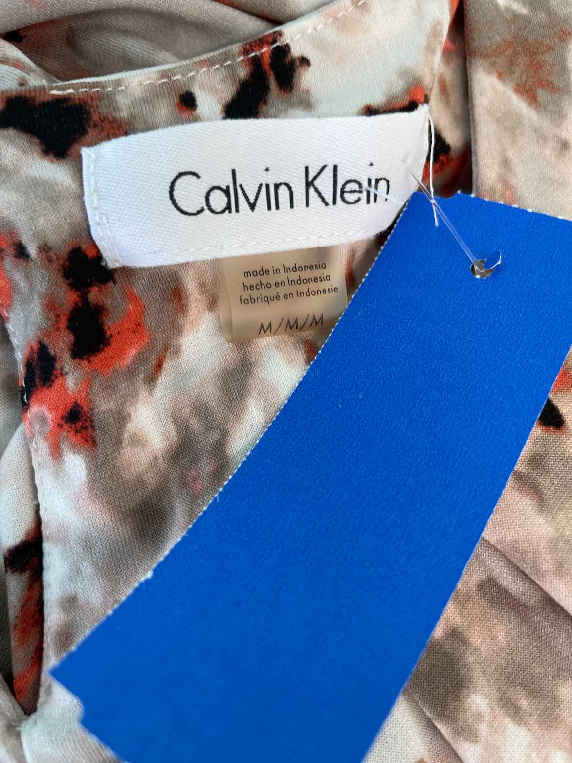 Calvin Klein Size M Rust Print Sleeveless