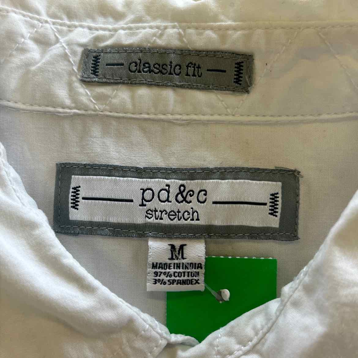 PD&C Size M White Preloved MENS Button Down Shirt
