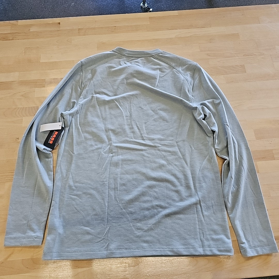 Bass Outdoor Size M Gray MENS Long Sleeve Shirt