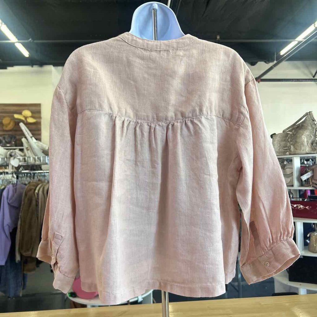 dolma Size M Pink Linen Preloved Button Down LS