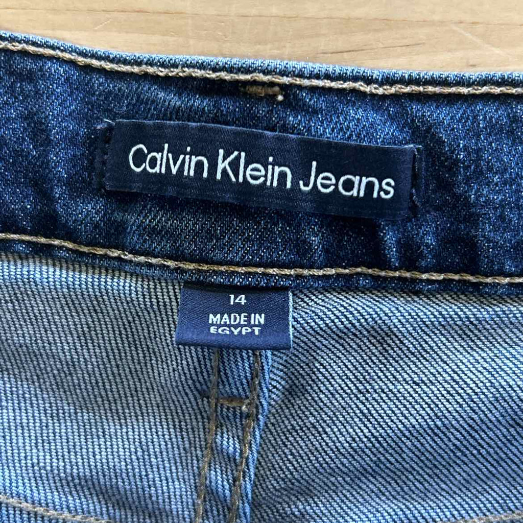 Calvin Klein Women Size 14 Blue Denim Preloved Shorts
