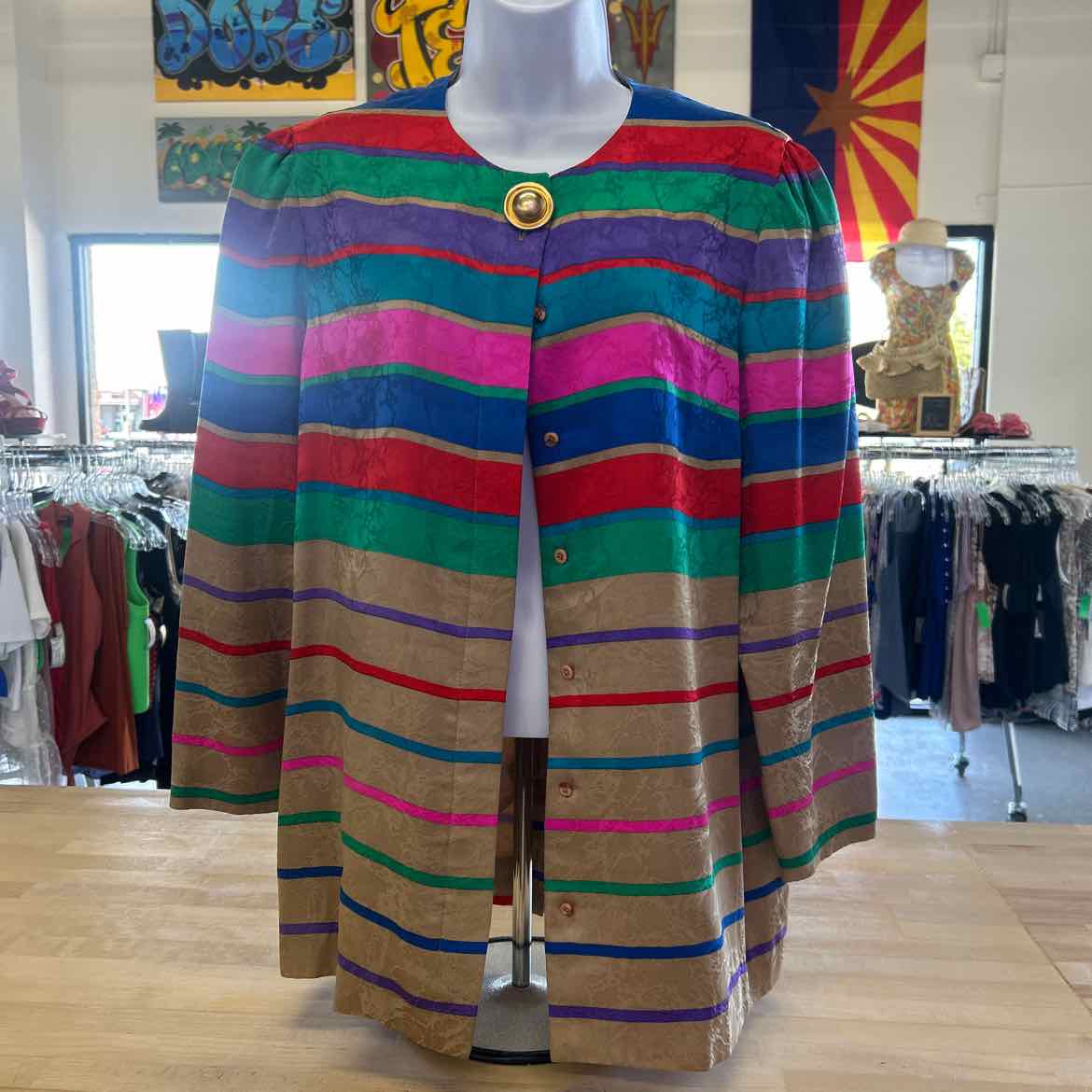 Umi Collection Size 10 Multi - Fall Silk Preloved Jacket
