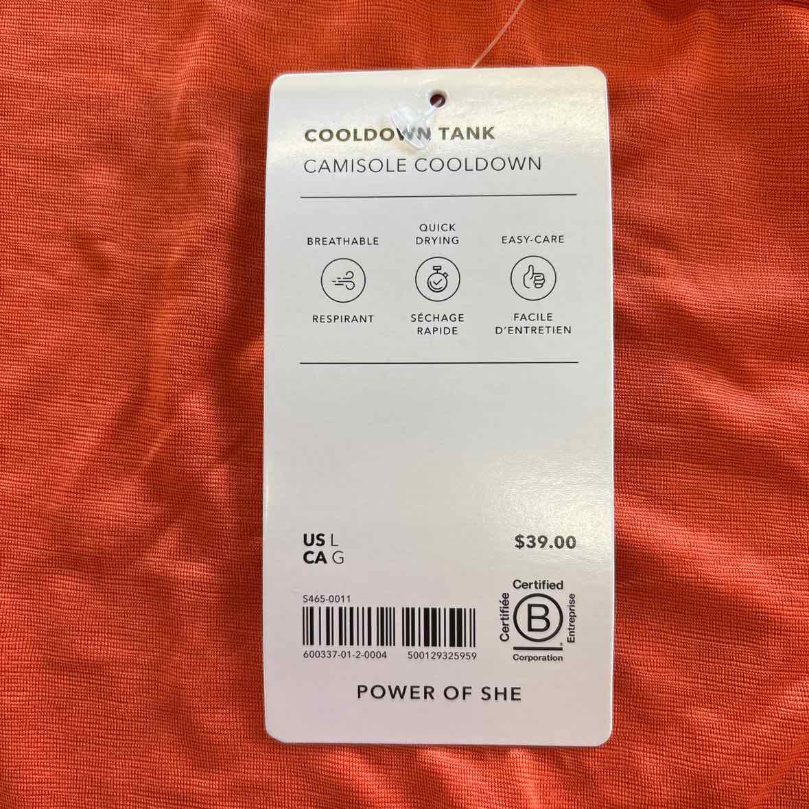 Athleta Size L Orange New Athletic Tank