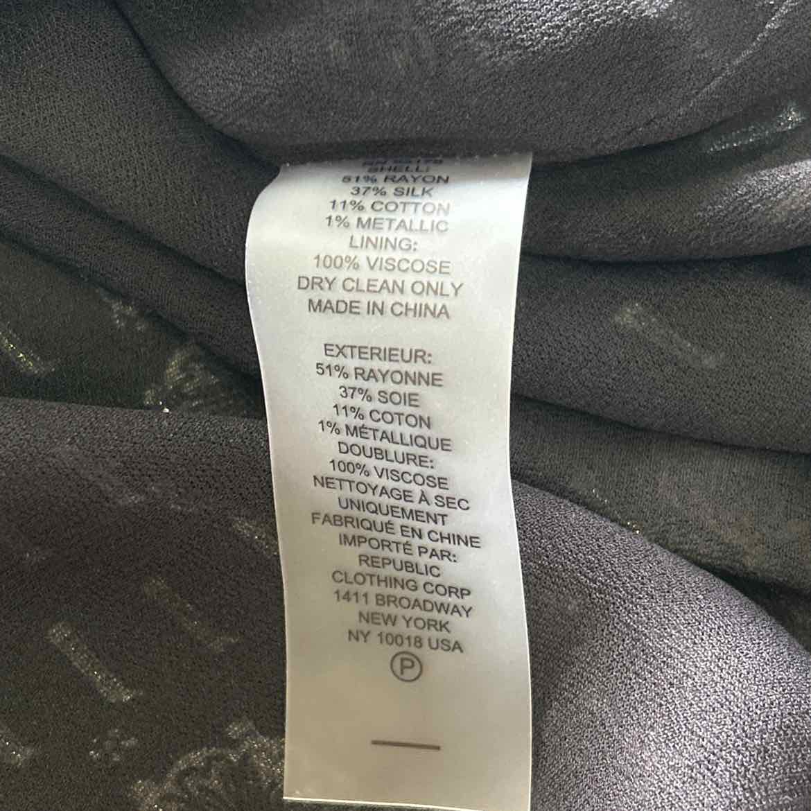 Elie Tahari Size L Black Preloved Blouse LS