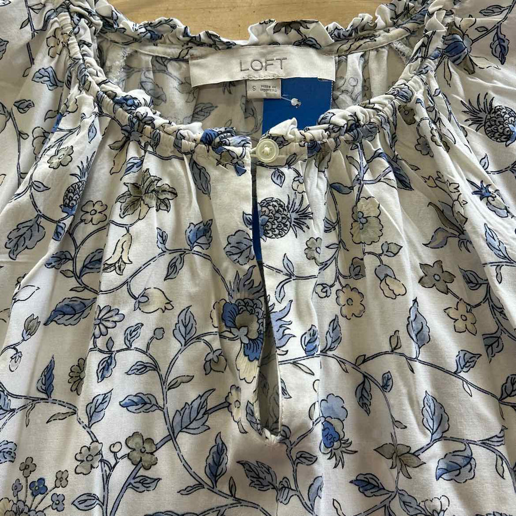 Loft Size S White Blue Preloved Dress