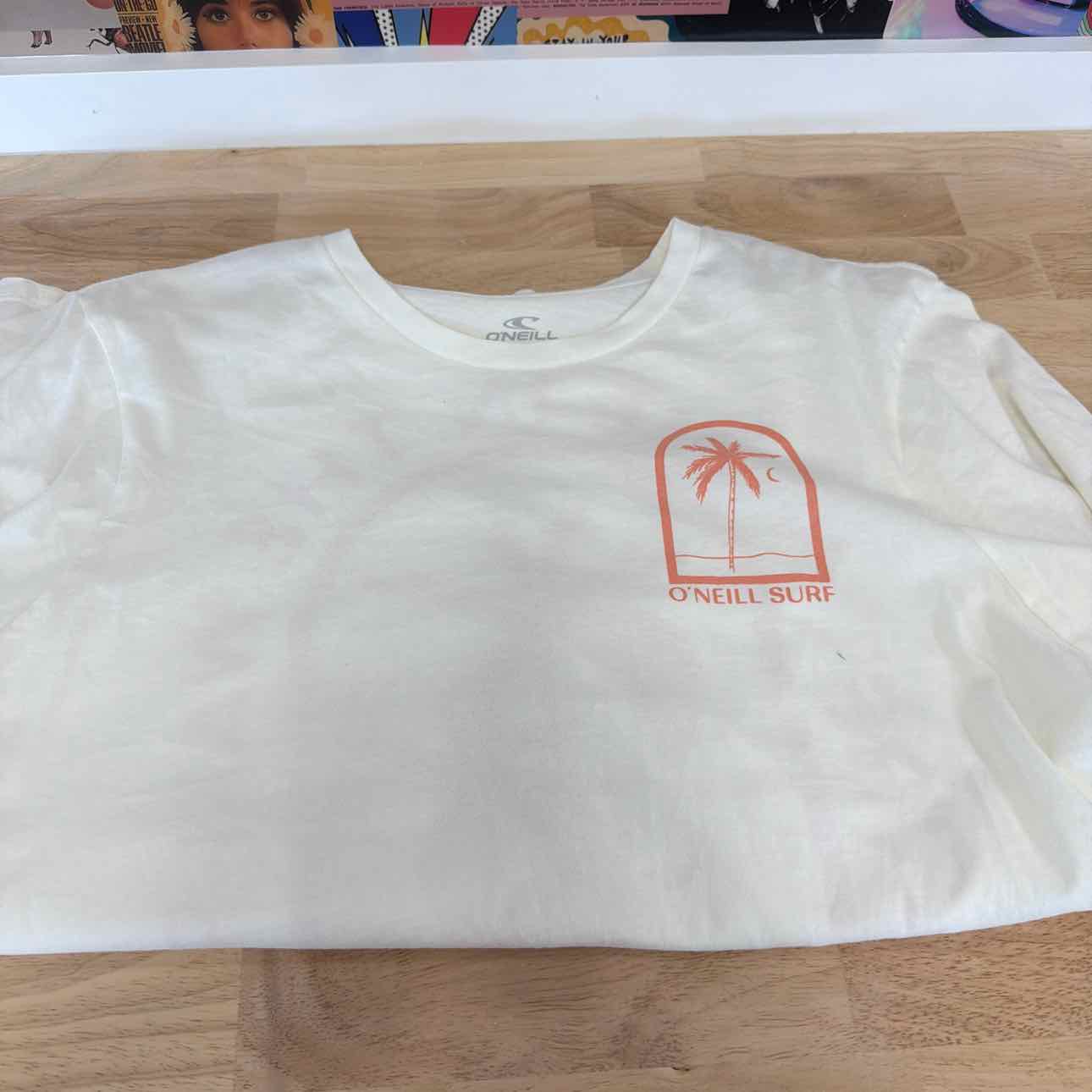 O'Neil Size L Byron Palms Cotton Crewneck T-Shirt