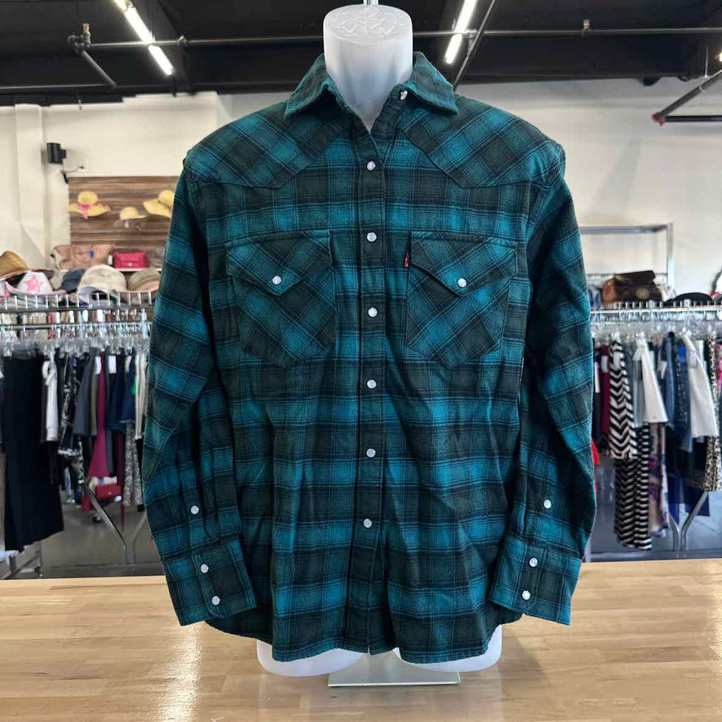 Levi's Size XS Dylan Relaxed Oversized Western Shirt - Darkest Spruce