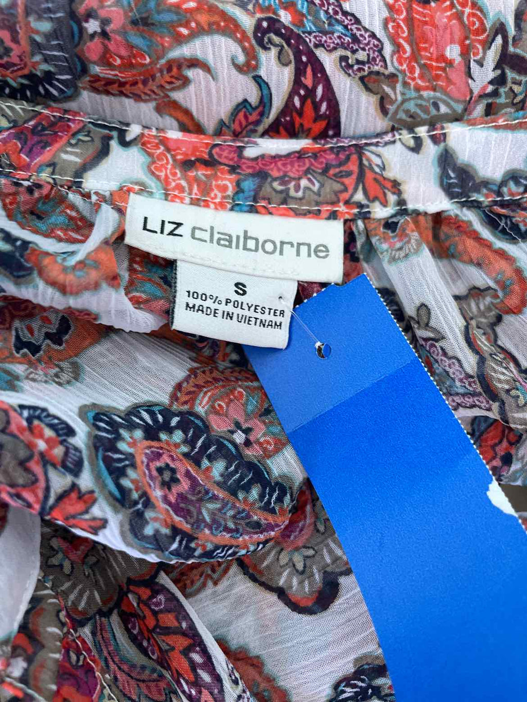 Liz Claiborne Size S Lavender Print Blouse