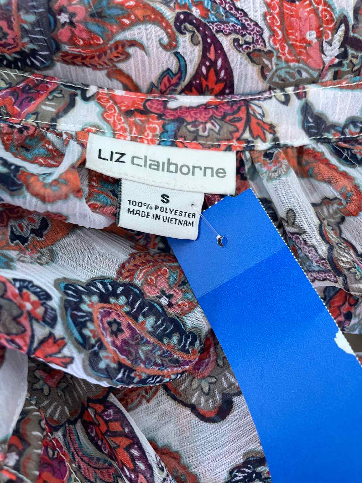 Liz Claiborne Size S Lavender Print Blouse