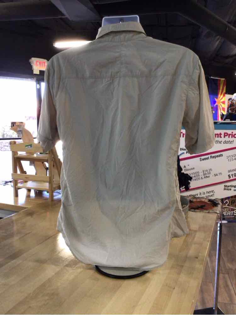Eddie Bauer Size M Beige Preloved MENS Button Down Shirt
