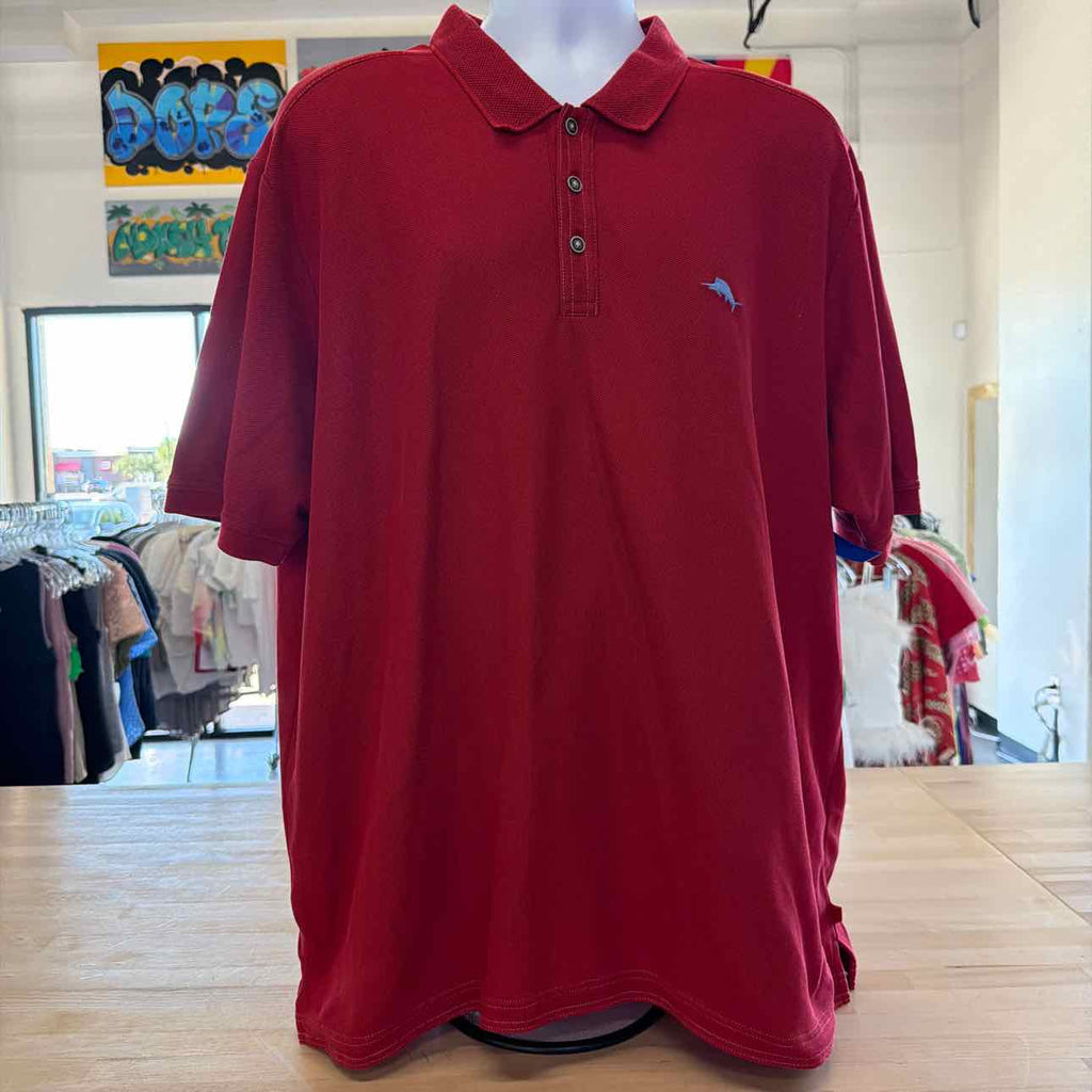 Tommy Bahama Size 2XL Red Preloved MENS Polo