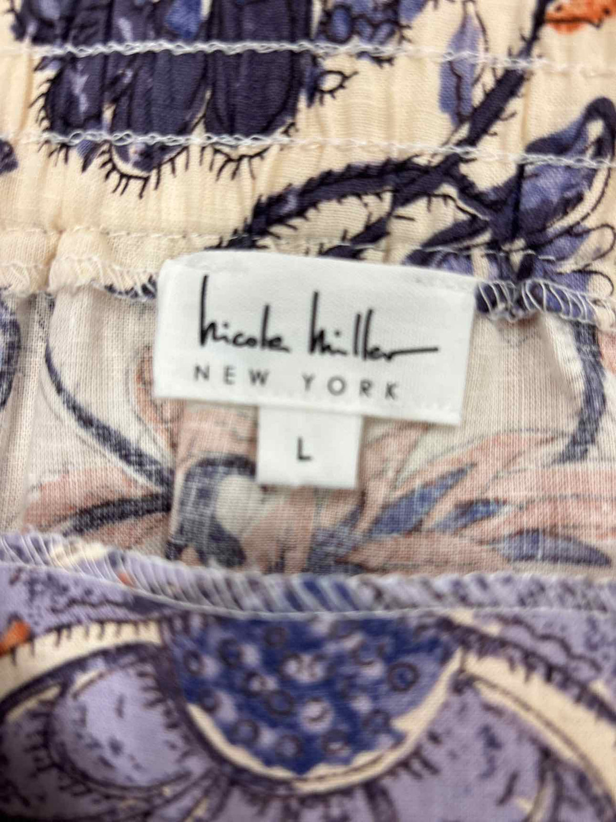 Nicole Hiler Size L White Purple Preloved Skirt