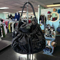 Burberry Shadow Check Black Hobo in Nylon and Leather Pre-Owned