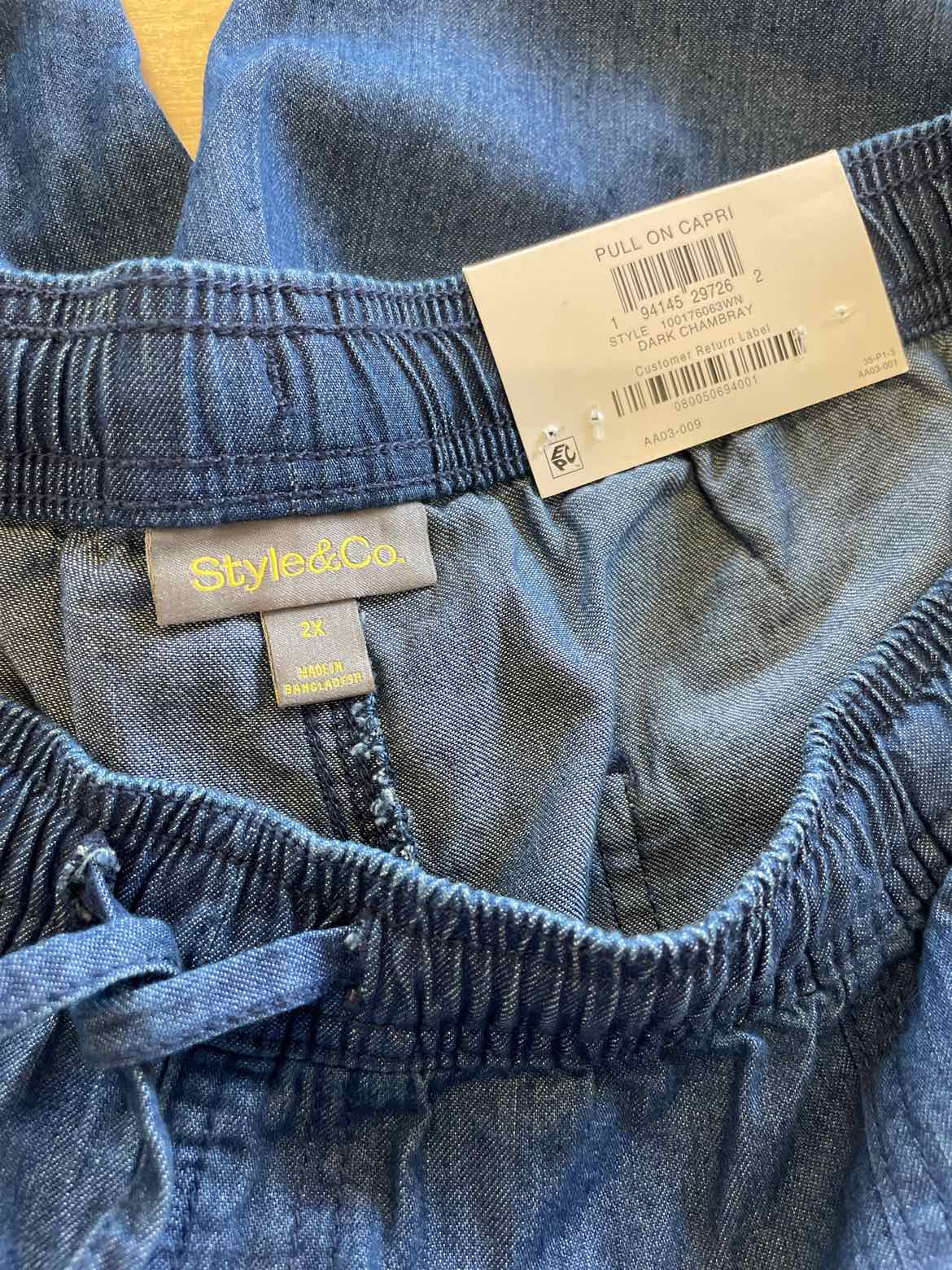 Style&Co. Size 2X Blue New Capris