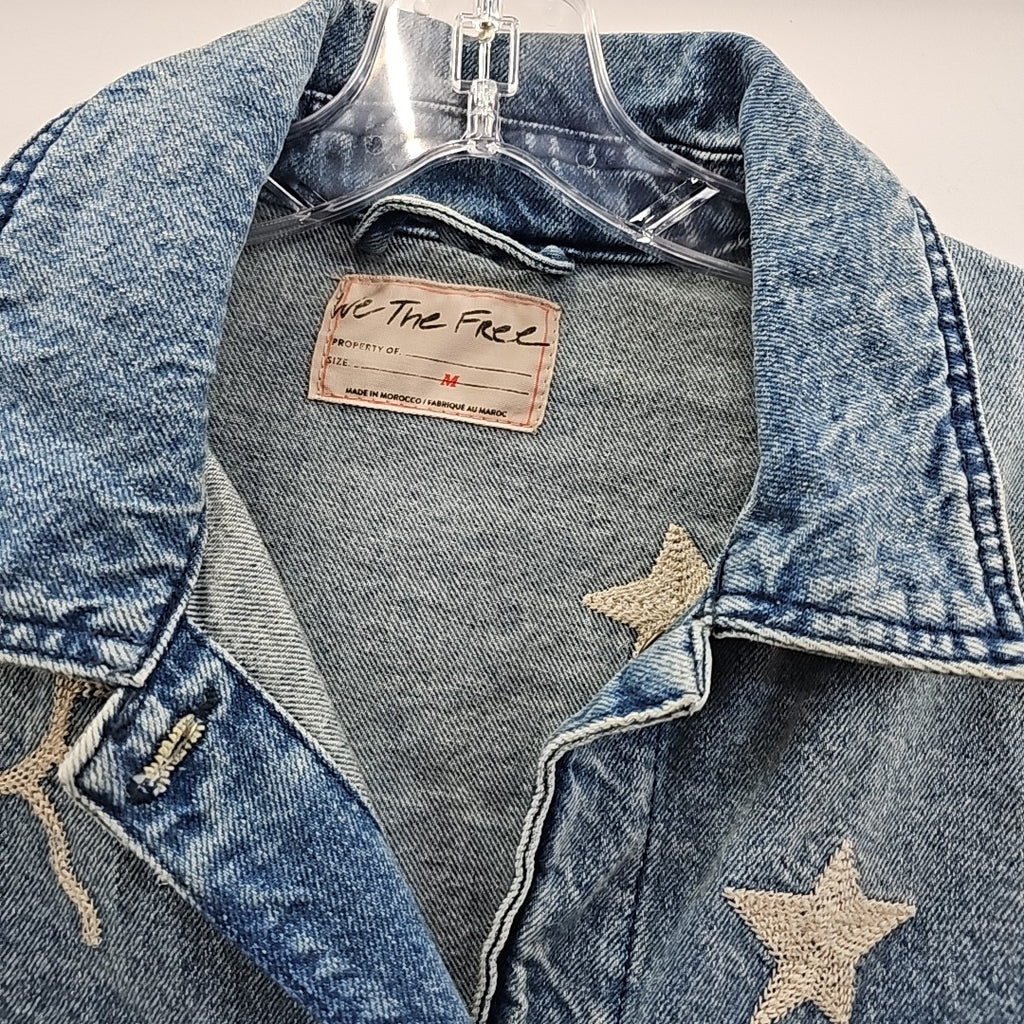 Free People Women's Madison Embroidered Denim Shirt Jacket