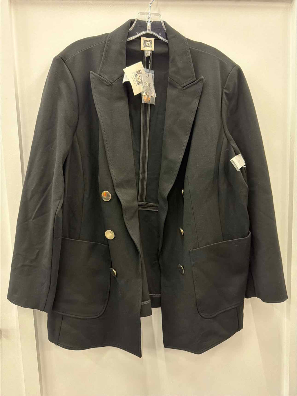 Anne Klein Plus-Size Faux Double-Breasted Blazer Anne Black