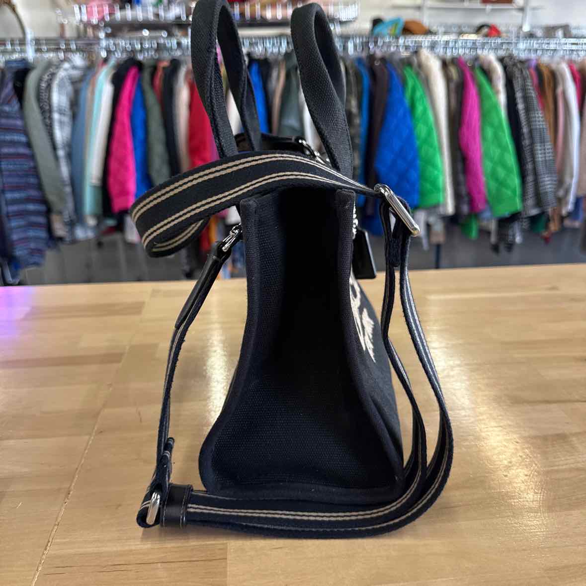 Coach Black Canvas Cargo Tote Handbag