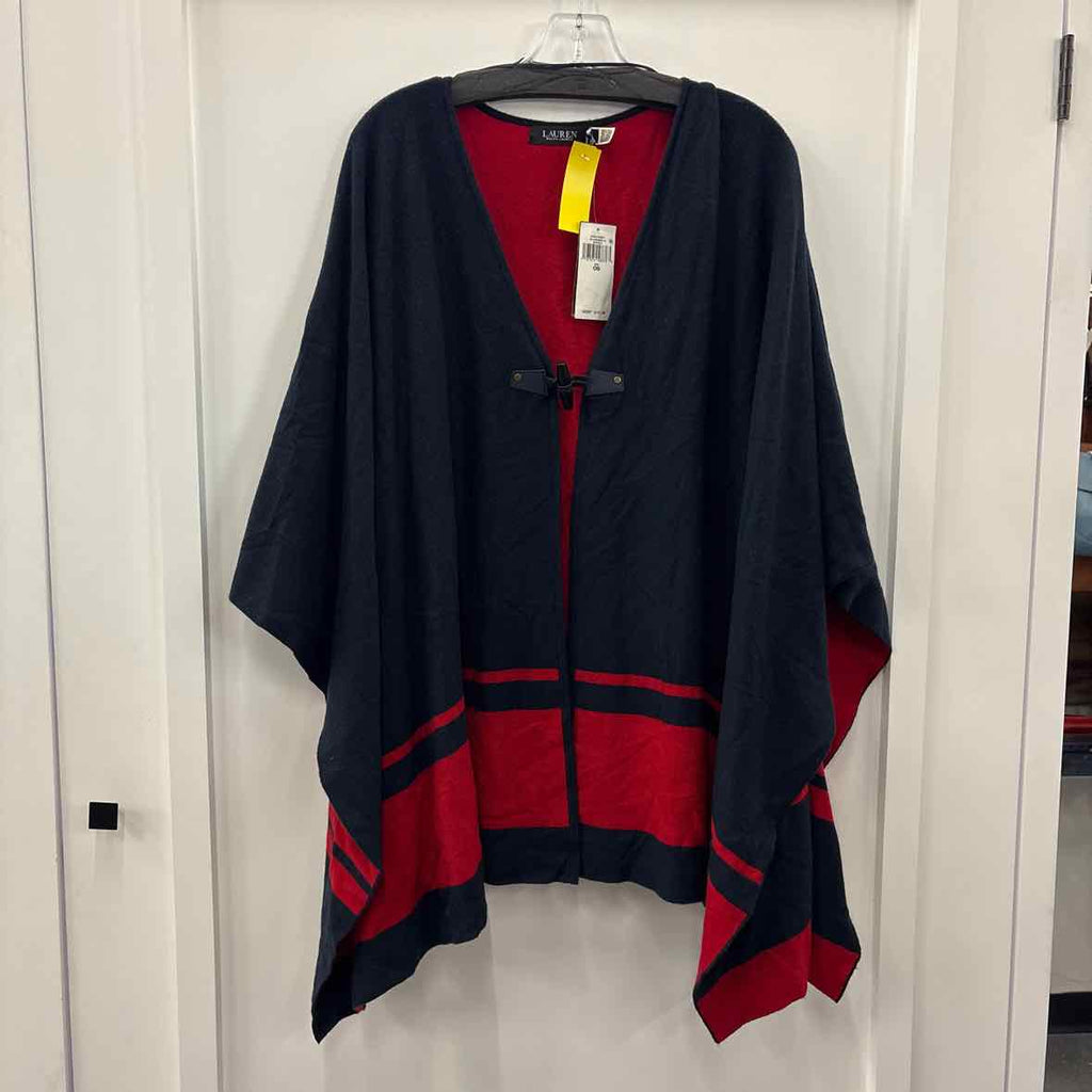 Ralph Lauren Size One Size Navy/Red Poncho