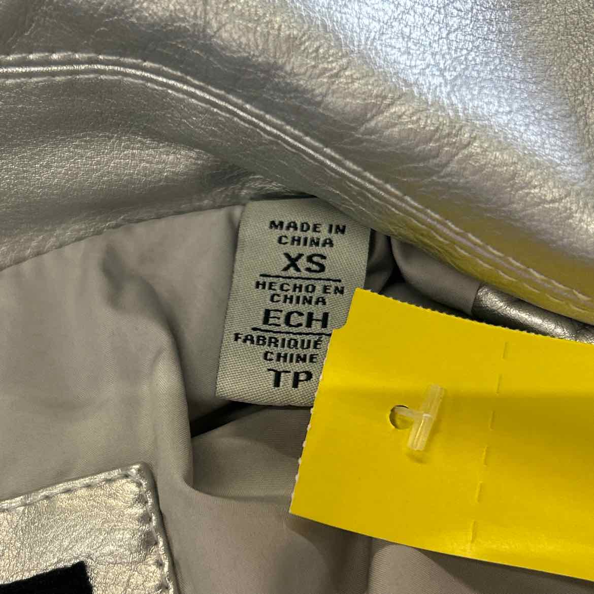 Levi's Women's Faux-Leather Belted Hem Moto Jacket - Silver XS