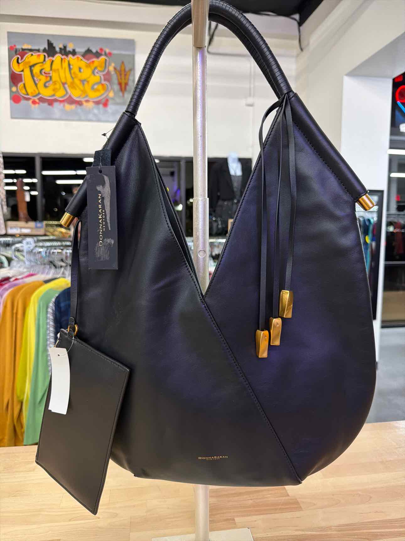 Donna Karan New York Baldwin Large Shoulder with Leather Wrapped Rounded Handle