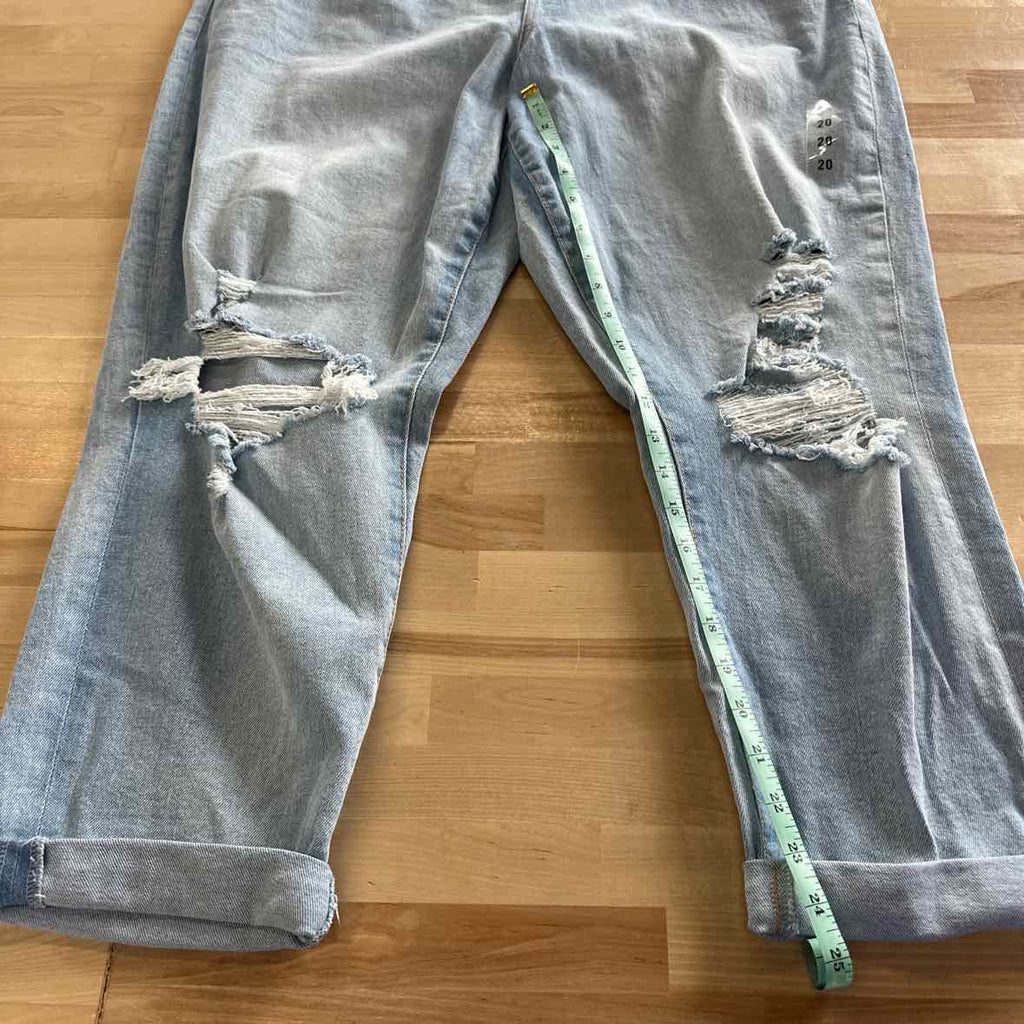 Celebrity pink Size 20 Trendy Plus Size Distressed Girlfriend Jeans - Sink Hole