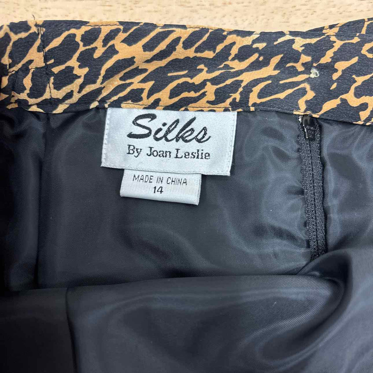 Joan Leslie Size 14 Brown & Black Silk Preloved Skirt