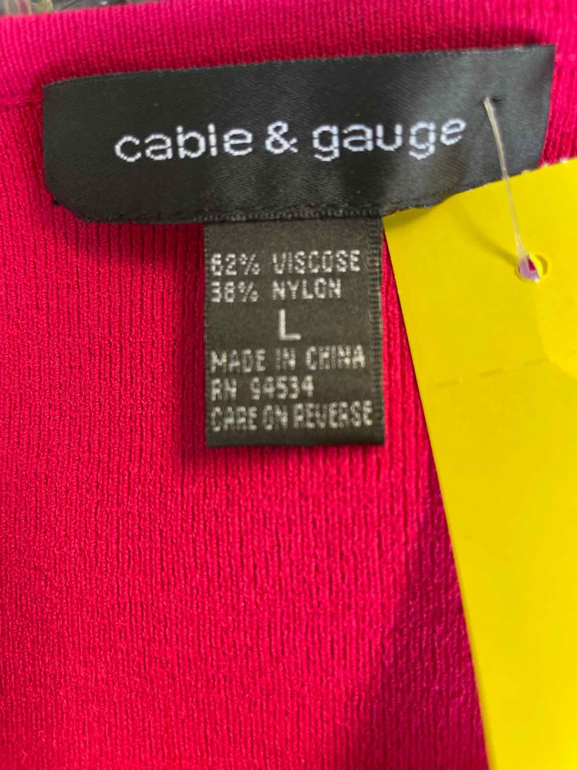 Cable & Gauge Size L Hot Pink Sweater
