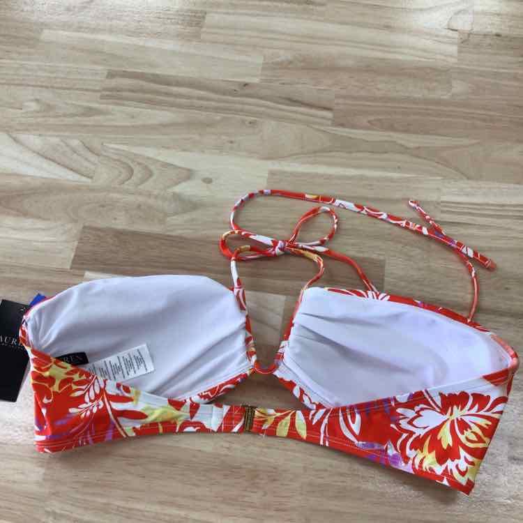 Ralph Lauren Size 16 Shirred U-Neck Bikini Top