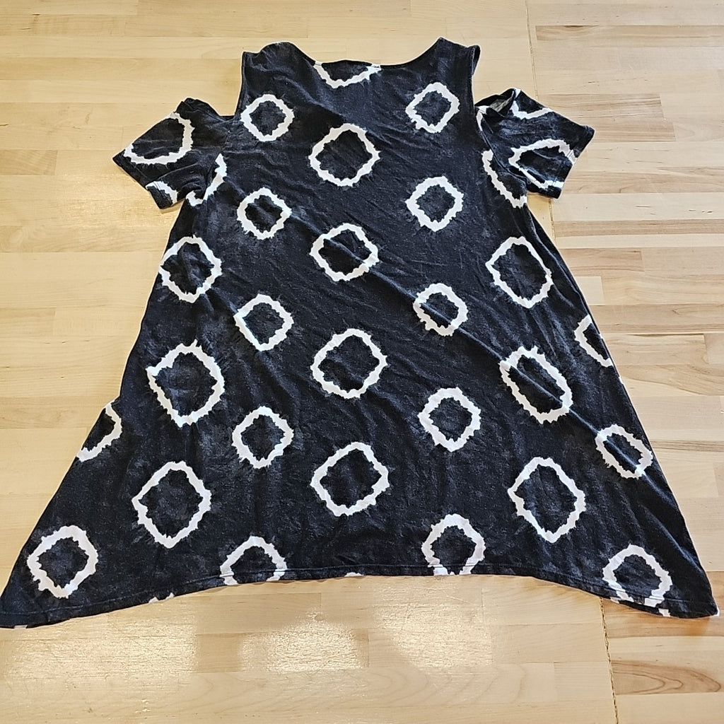 Jones Size L Gray & White Blouse