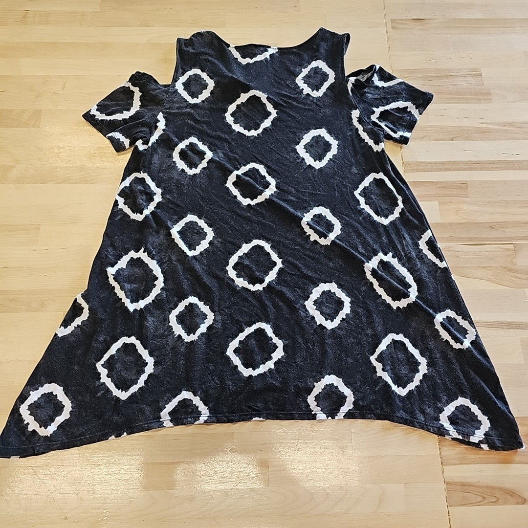 Jones Size L Gray & White Blouse