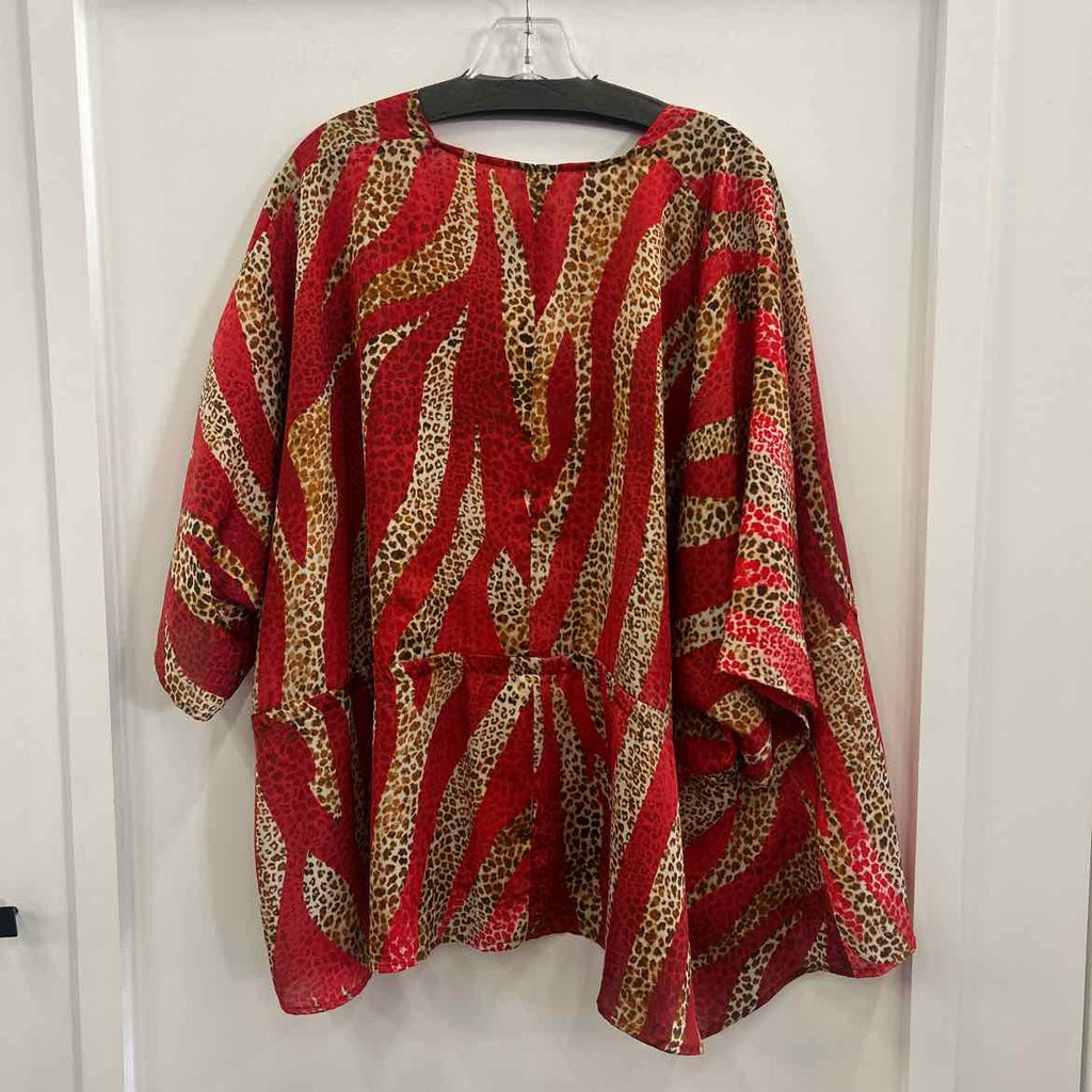 rafaella Size L Red Polyester Preloved Coverup