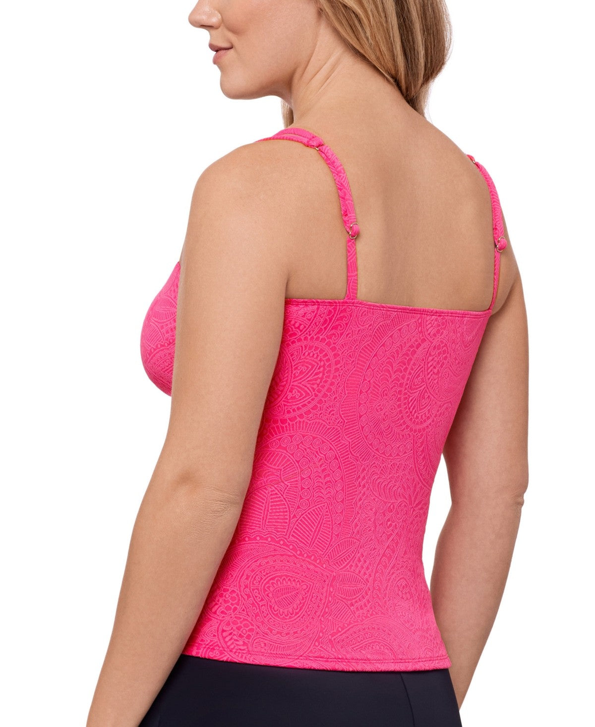 Swim Solutions Women's Paisley-Print Tunnel Tankini Top