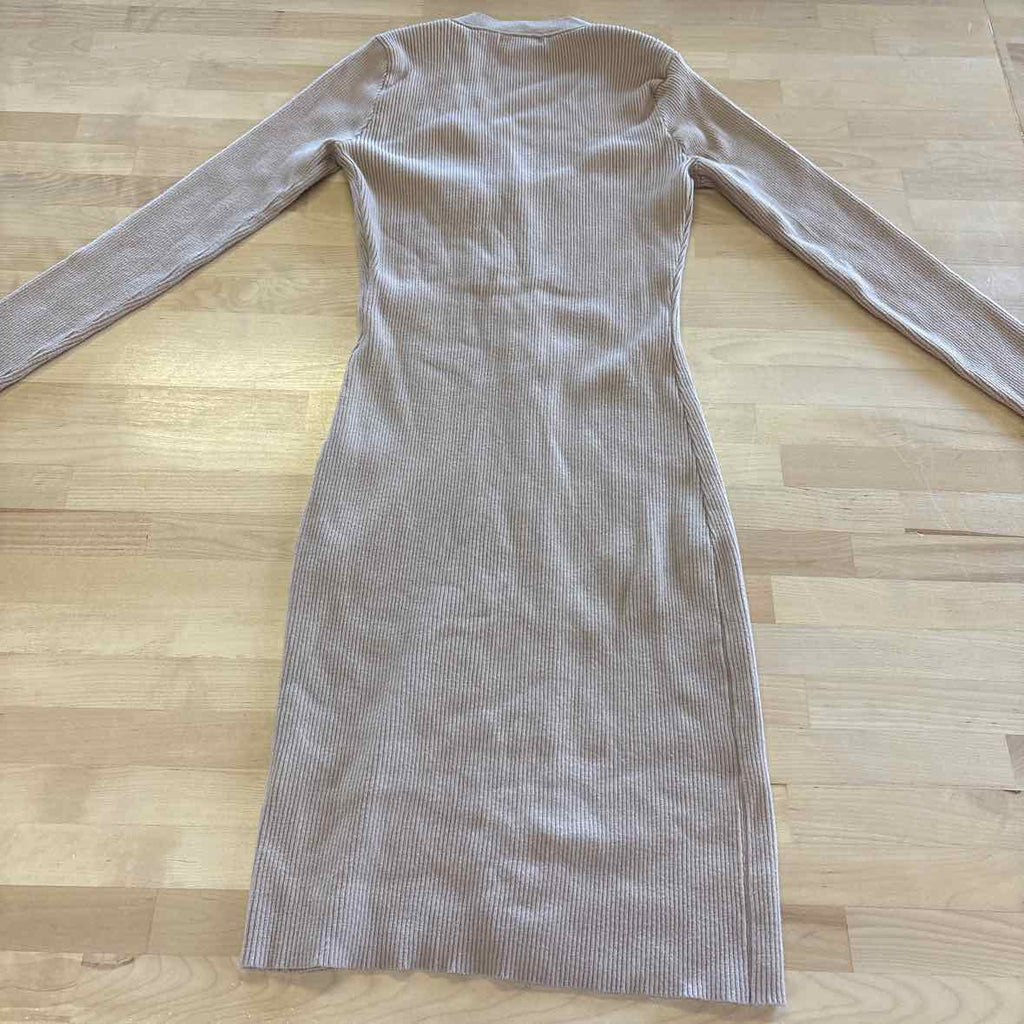 Fashion Nova Size S Beige Knit Sweater Dress
