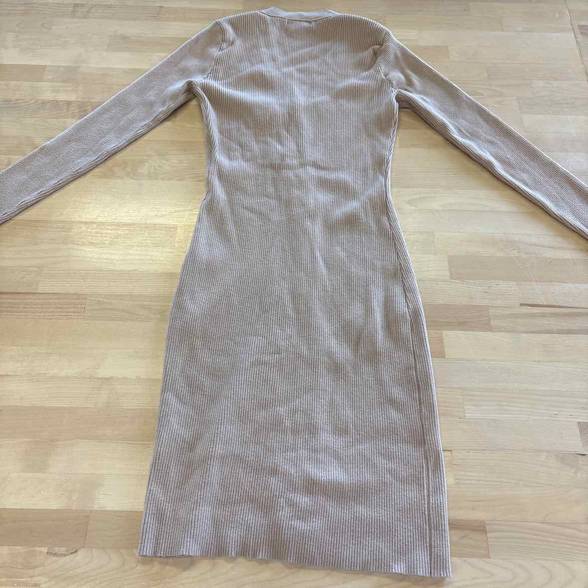 Fashion Nova Size S Beige Knit Sweater Dress