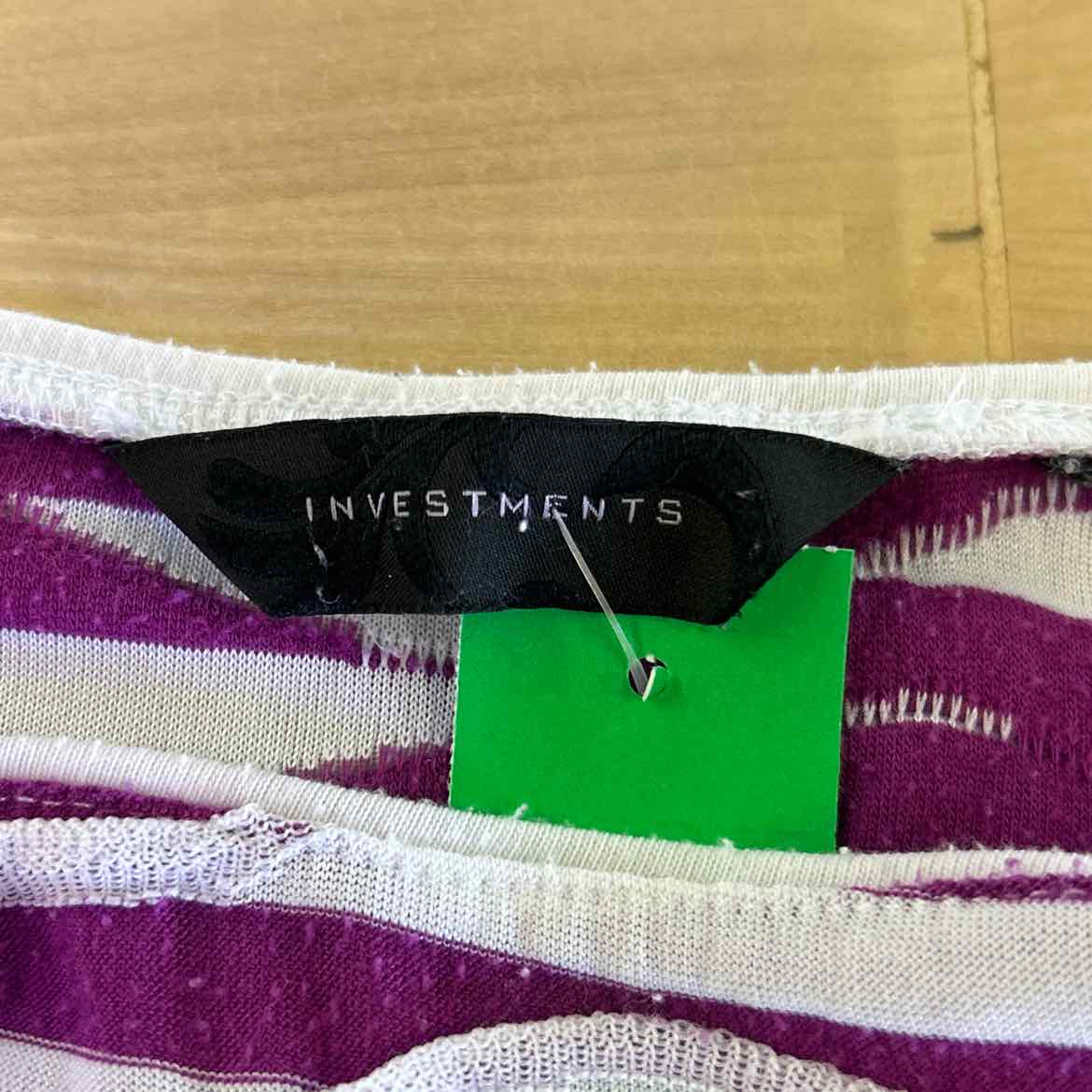 Investments Size L Purple Preloved Blouse LS