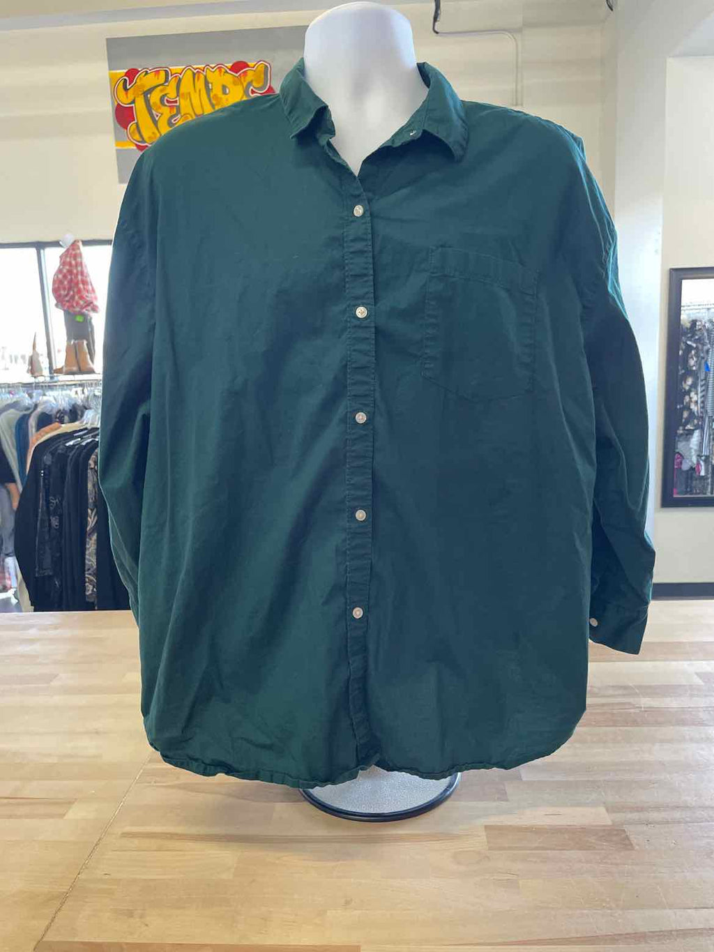 Old Navy Size L Green Button Down Shirt
