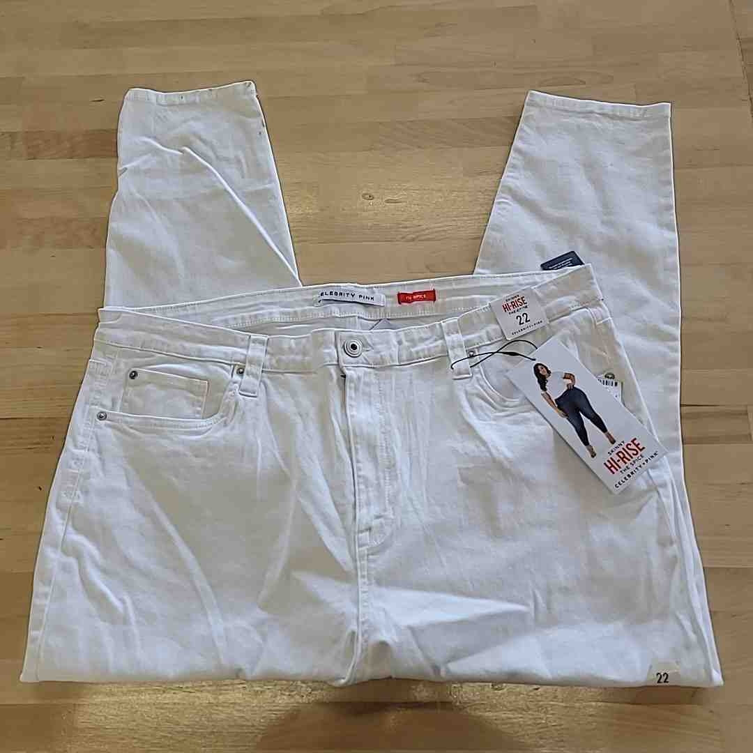 Celebrity pink Size 22 White Jeans  Skinny High Rise The Spice NWT