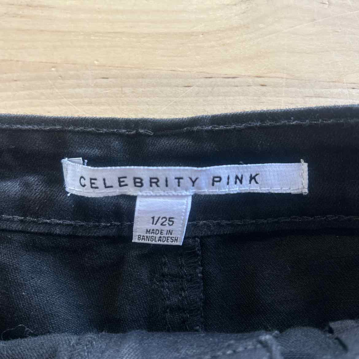 Celebrity Pink Juniors' 4" High-Rise Curvy Denim Shorts - Black - 1