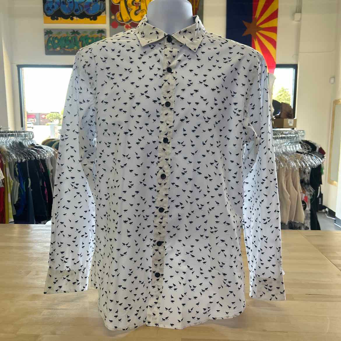 Rodd & Gunn Size M White Blue Preloved Button Down LS