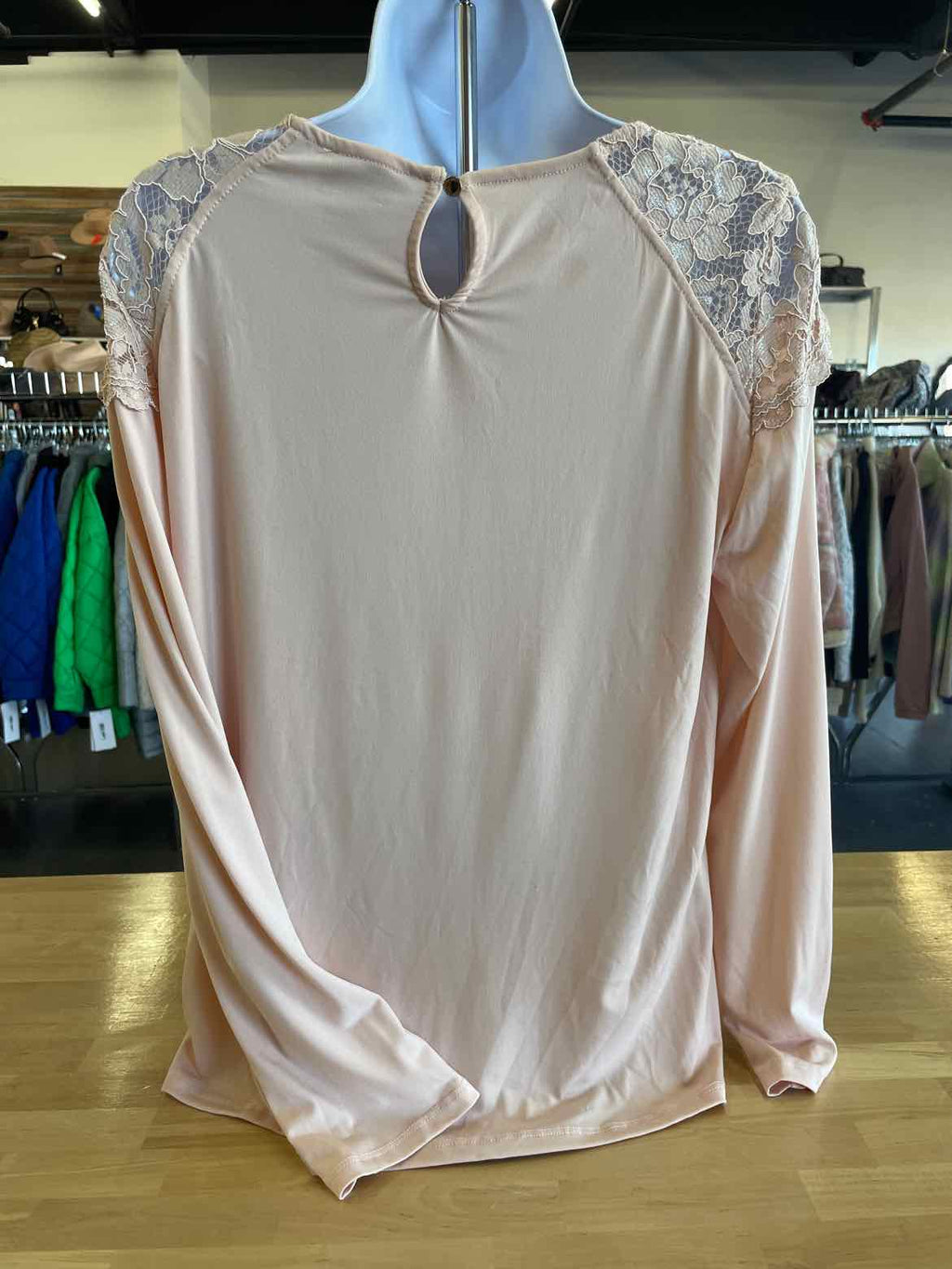 Carmen Size L Pink Lace Long Sleeve