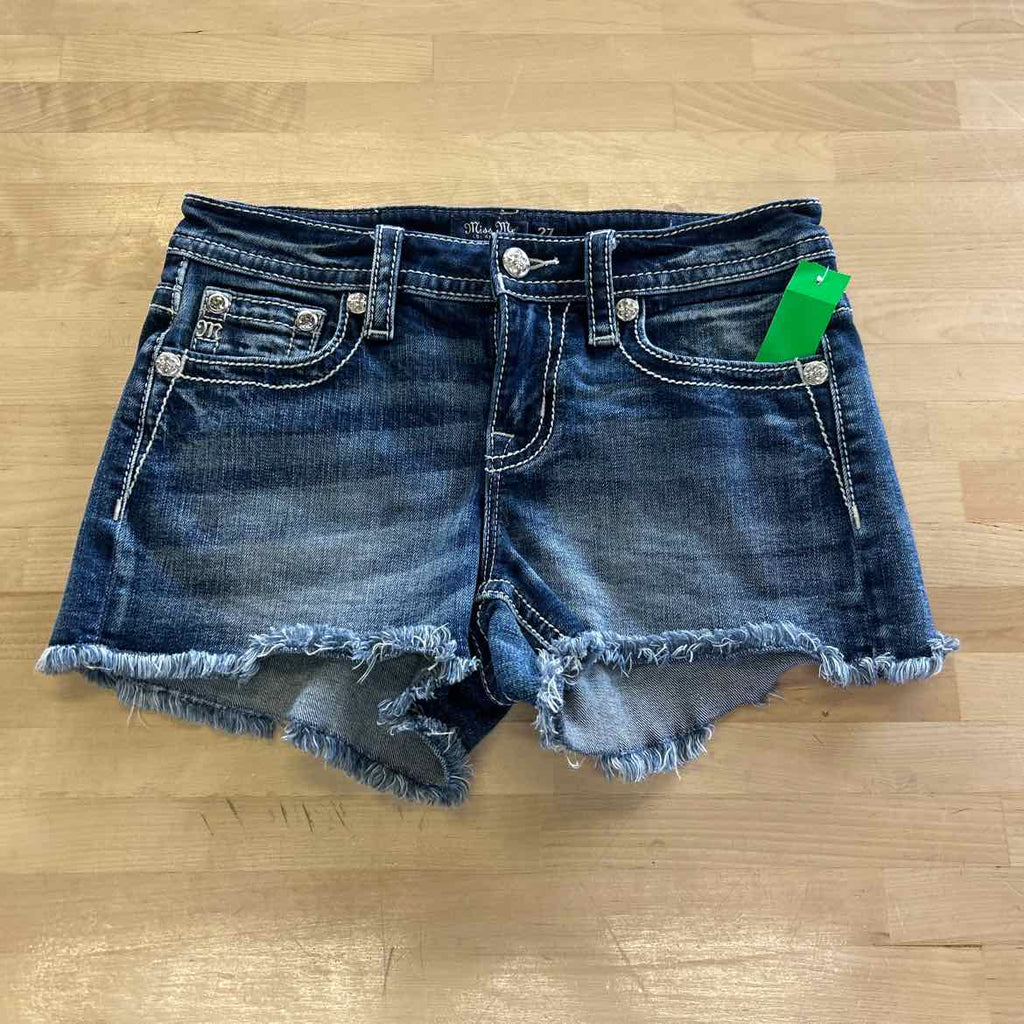 Miss Me Women Size 27 Dark & Light Blue Denim Preloved Shorts