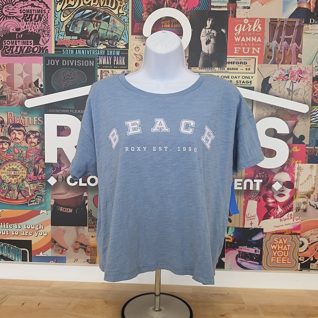 Roxy Size M Infinity Blue Beach Graphic Tee Size Medium