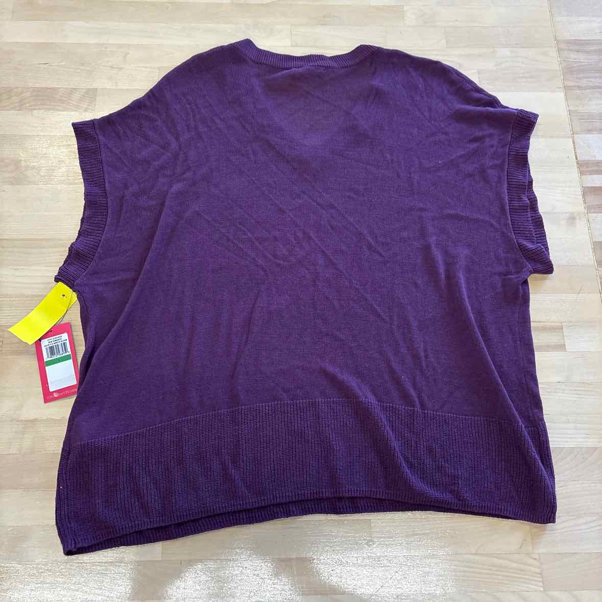Vince Camuto Size L Purple New Blouse SS