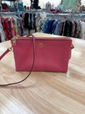 Coach Pink Lyla Double Zip Crossbody Pebbled Leather Preloved Handbag