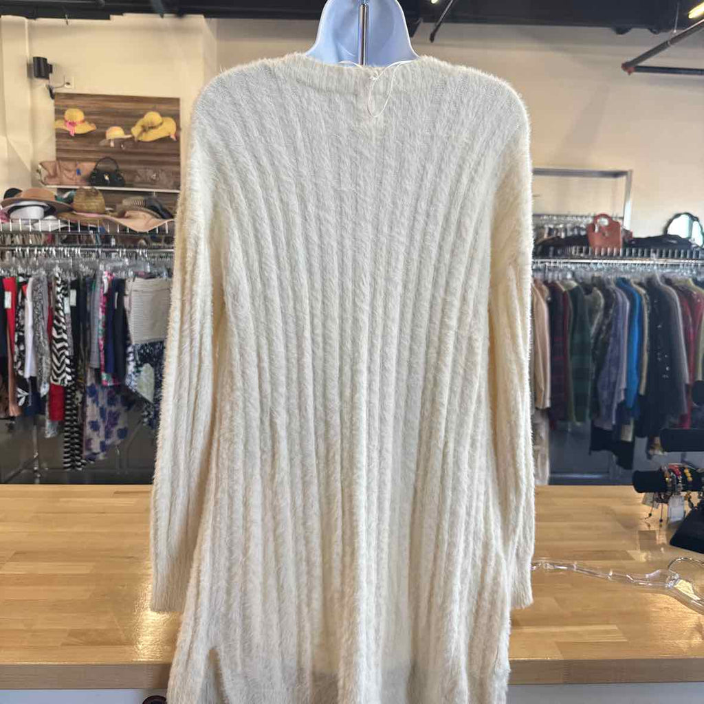 hippie rose Size S White Fuzzy Cardigan