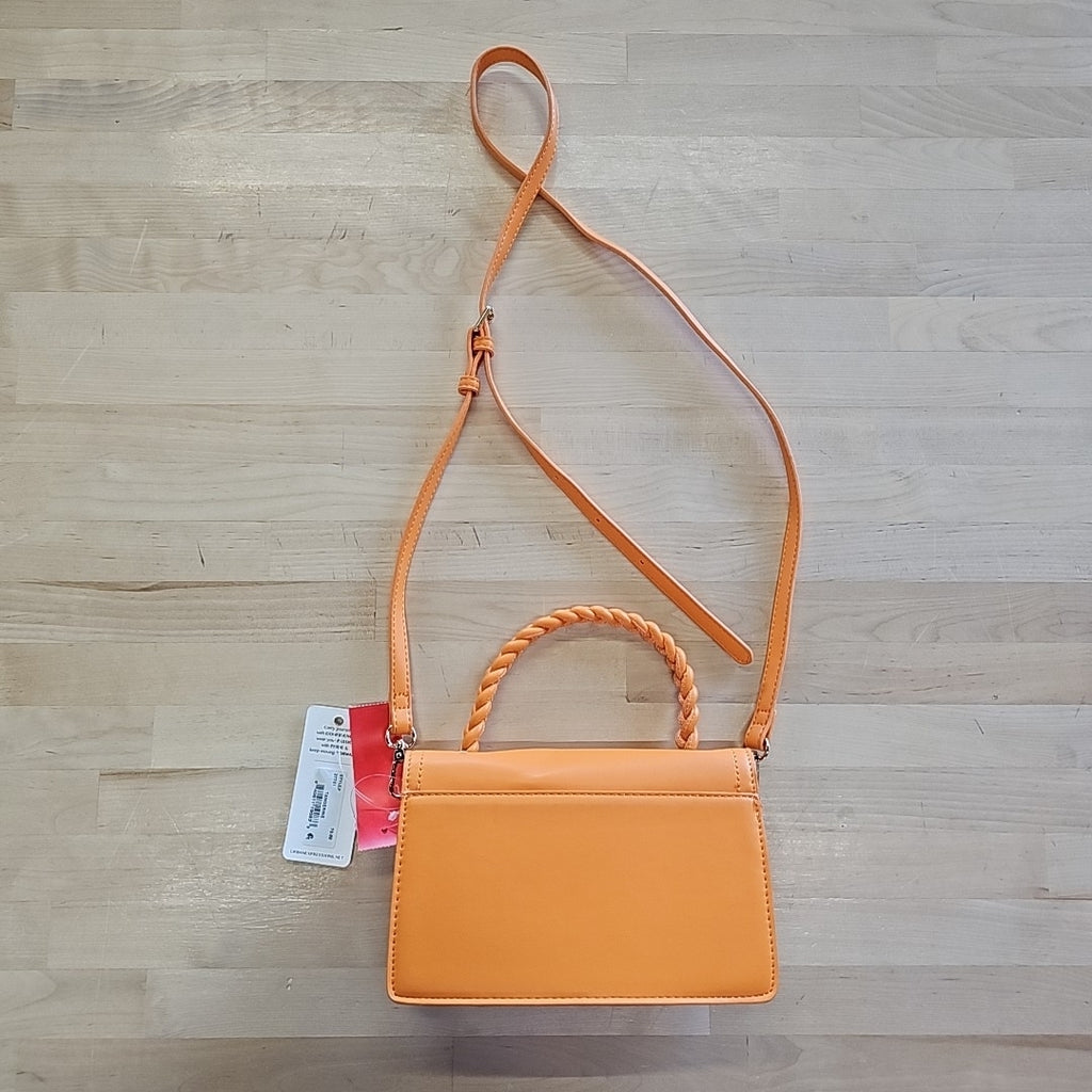 Urban Expressions Monique Braided Top Handle Crossbody - Tangerine